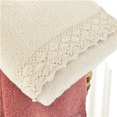 Linge de toilette liteau macramé - BECQUET CRÉATION - 480 g/m²