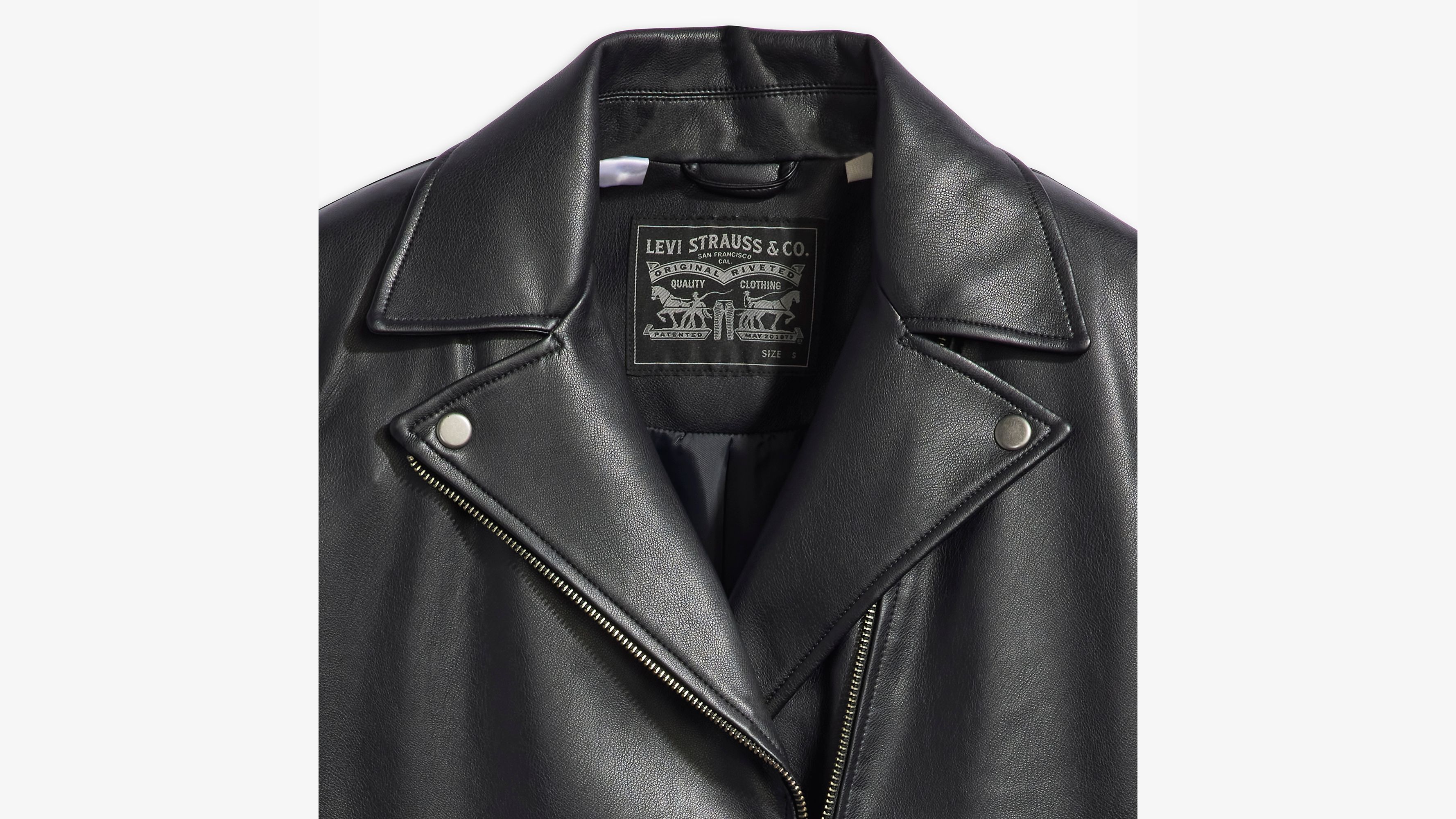 Blouson de motard Lelou Shrunken - Caviar - Noir