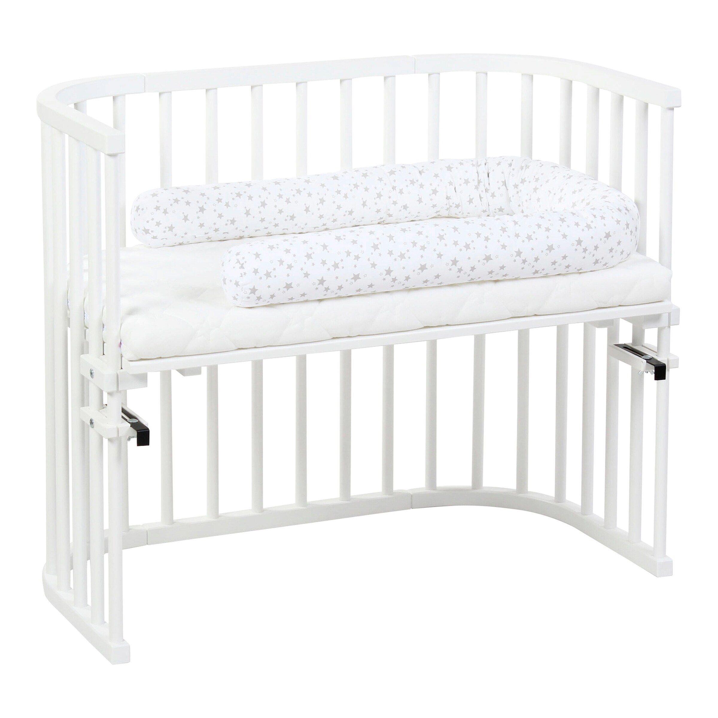 babybay® Nestchenschlange Piqué für alle Modelle weiß / Sterne perlgrau