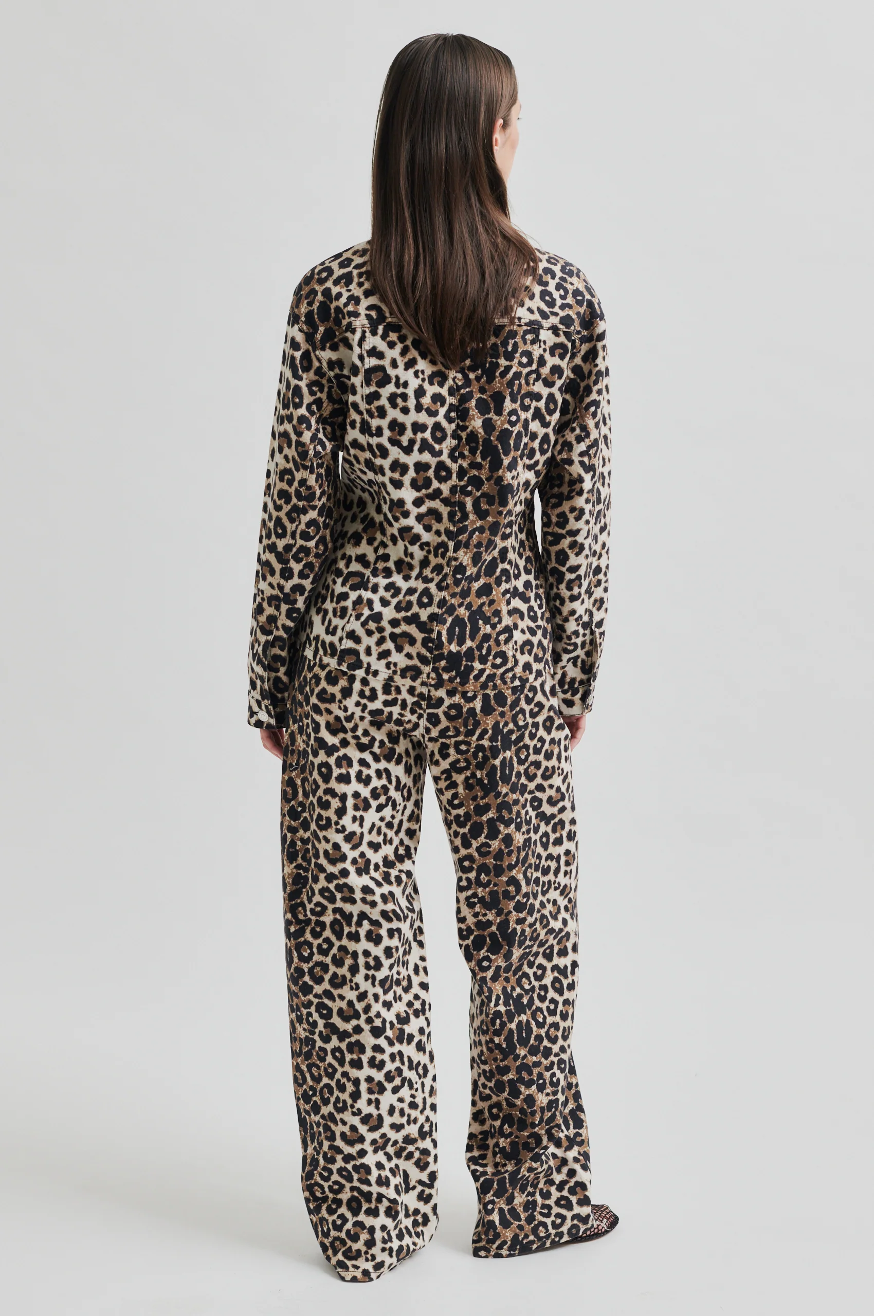 Second Female  Aleo leopard denimjakke - Kelp