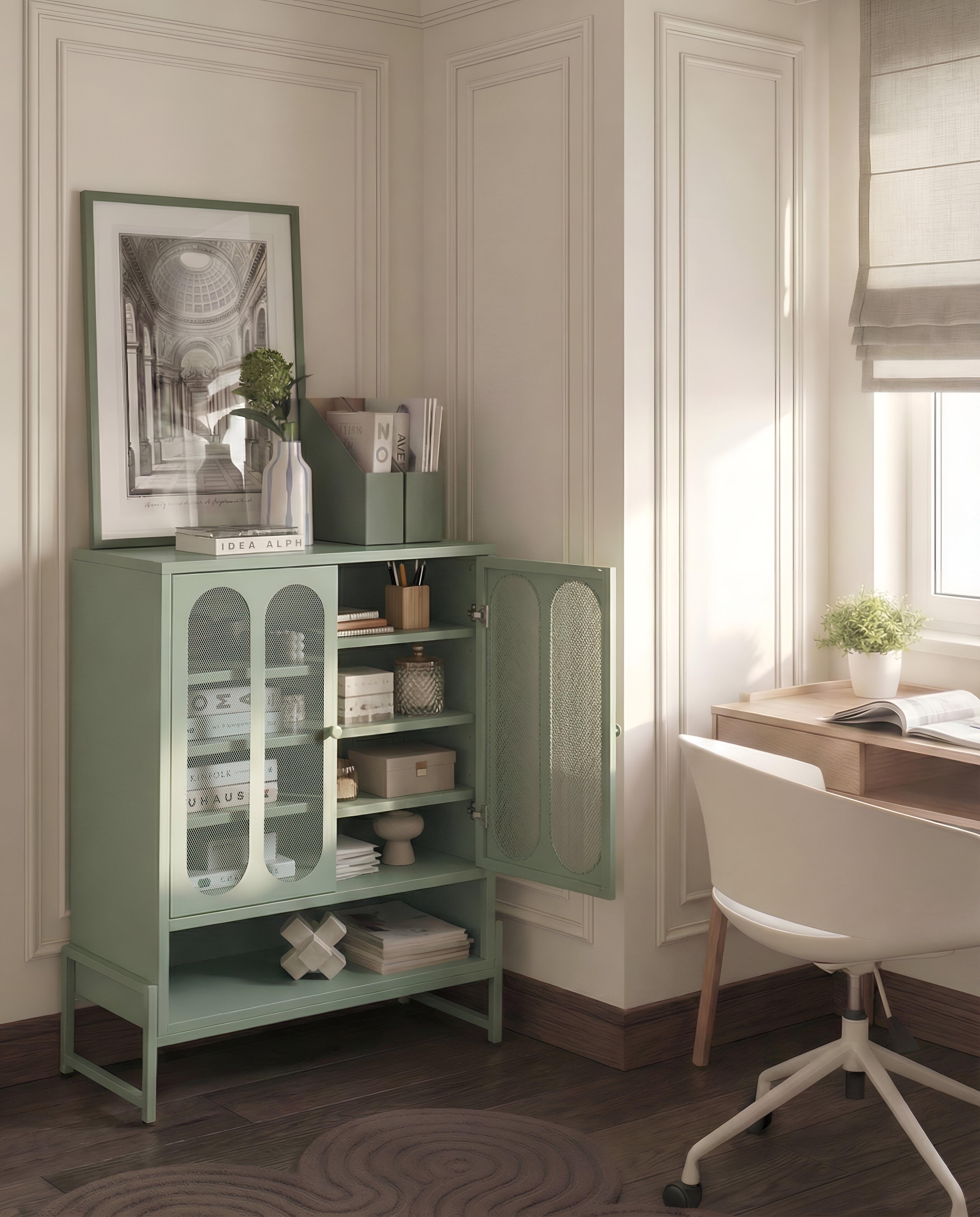 Dressoir met 2 deuren SOLETTA Metaal Mintgroen