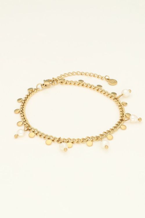 Armband met kleine munten en parels
