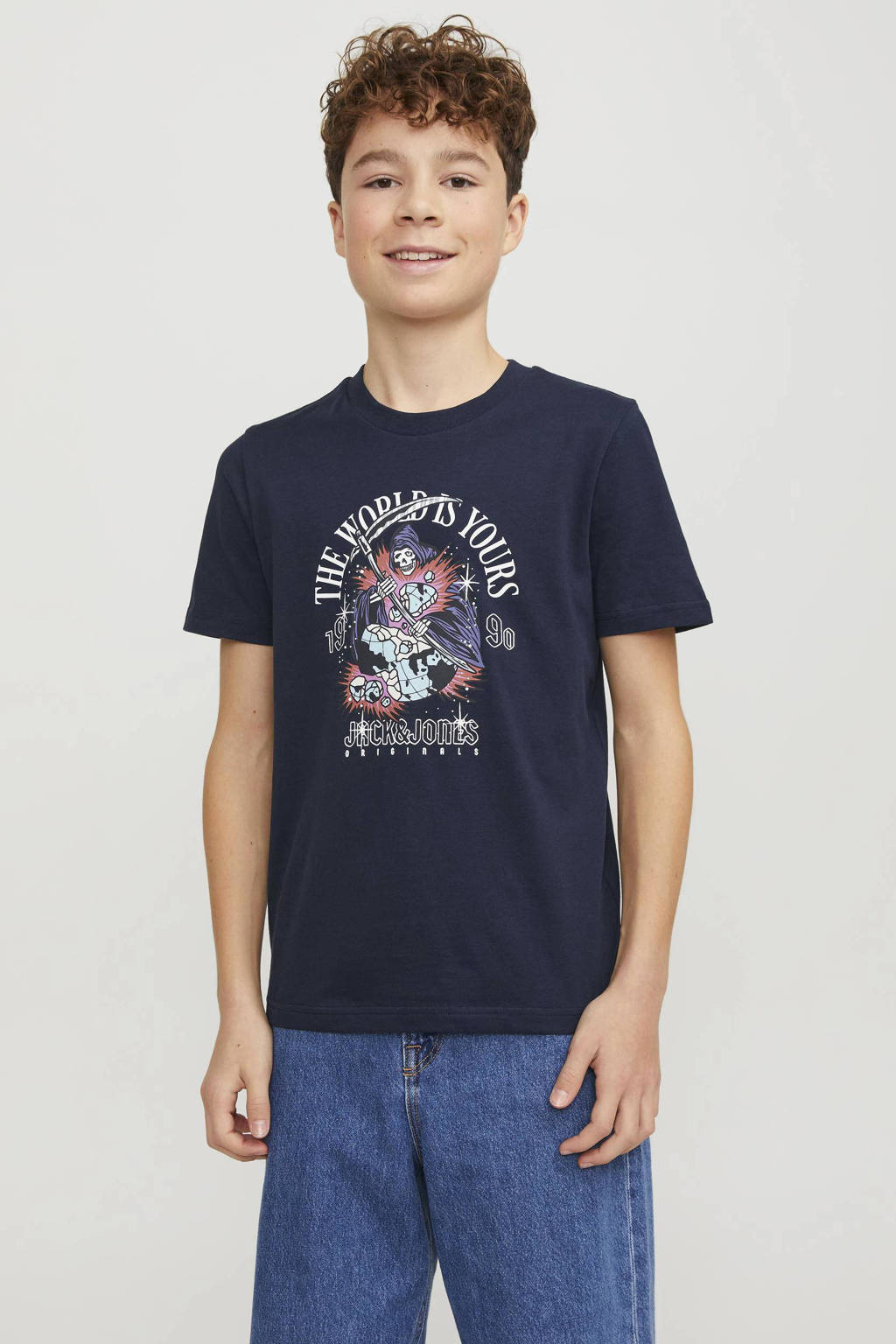 JACK & JONES T-shirt JORHEAVENS met printopdruk donkerblauw