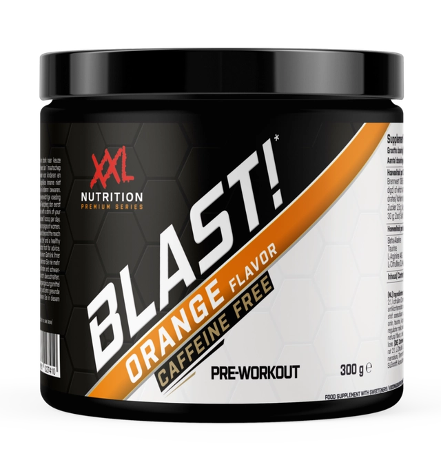 XXL Nutrition Blast! Pre Workout Orange (Cafeïnevrij) (300 gr)