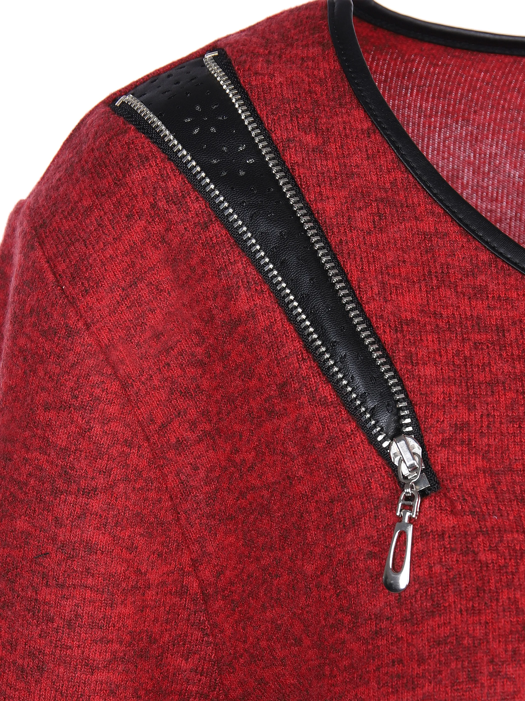 Damen Flauschshirt mit Reißverschluss-Detail