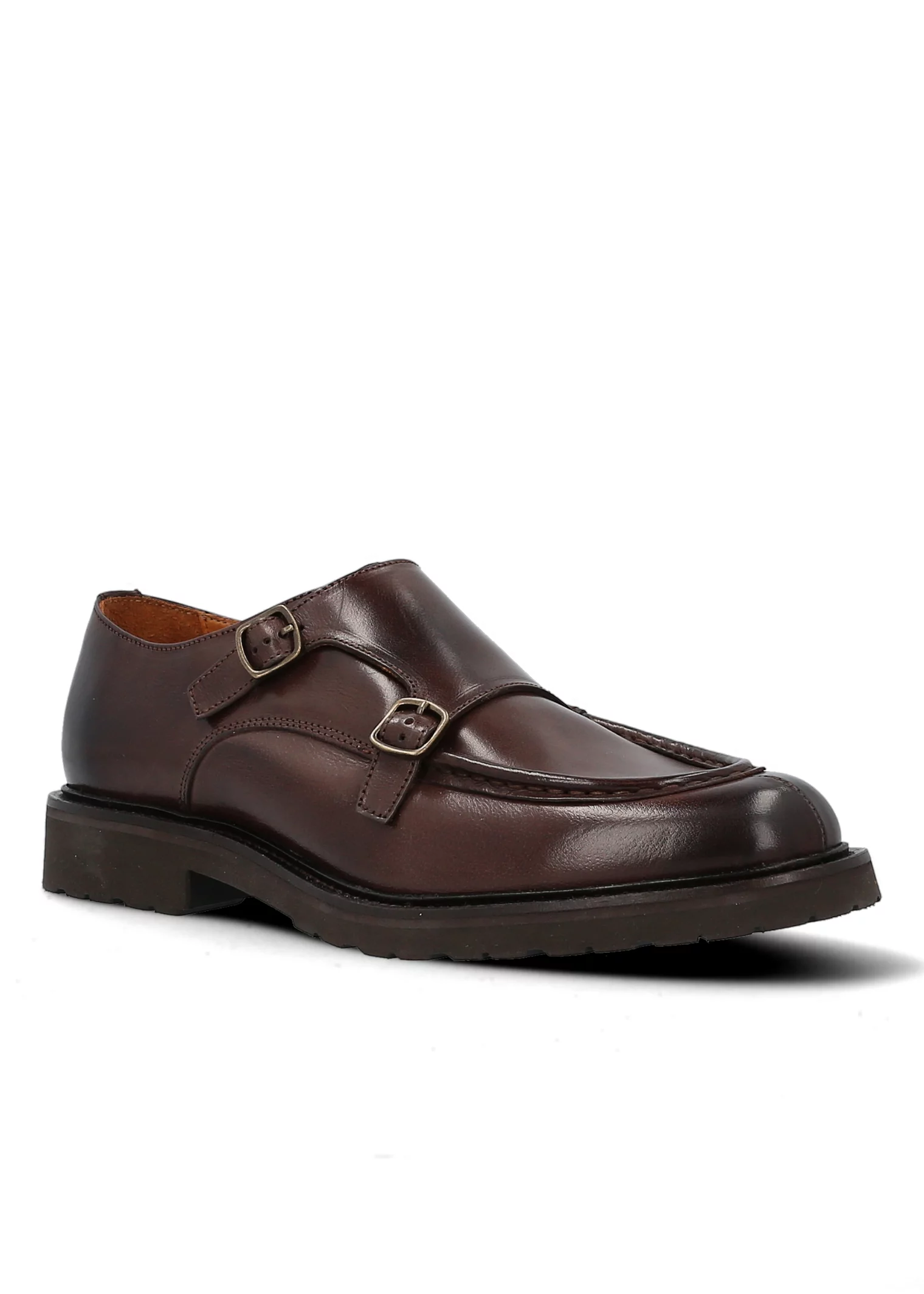 DOUBLE BOUCLE TOMMASO CUIR MARRON