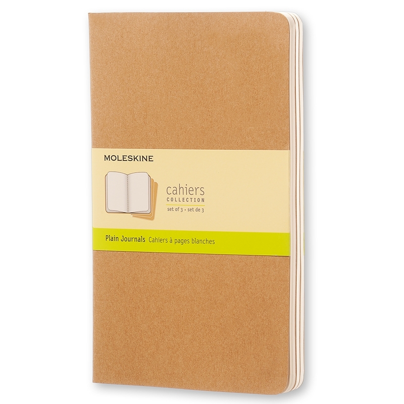 Moleskine Notizheft, 3 Stück, A5, 130 x 15 mm, blanco, natur