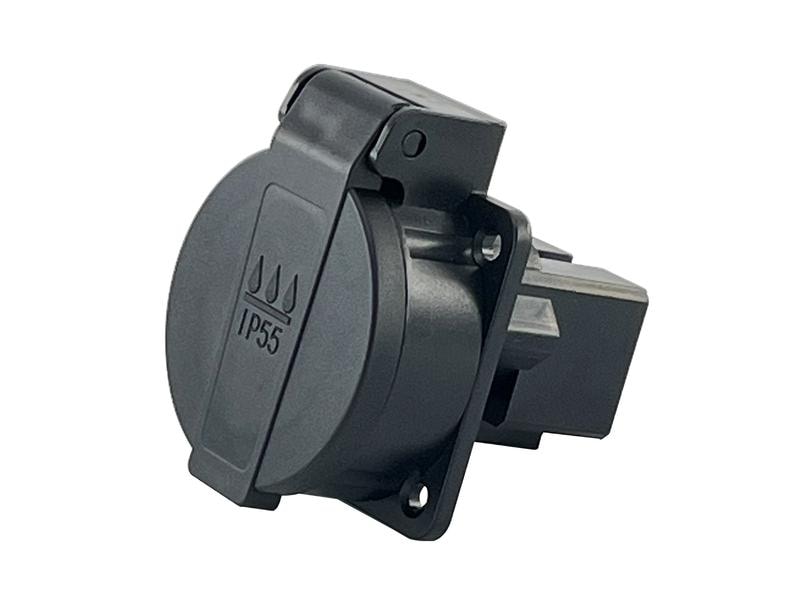 Schönenberger Einbausteckdose T13 IP55 mit Klappdeckel, Sch Montagesteckdose Typ 13, IP55