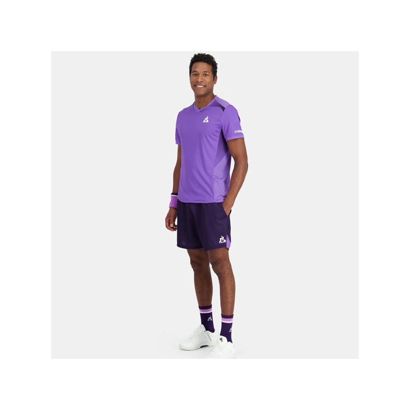 Short de tennis Le Coq Pro N1 bordeaux