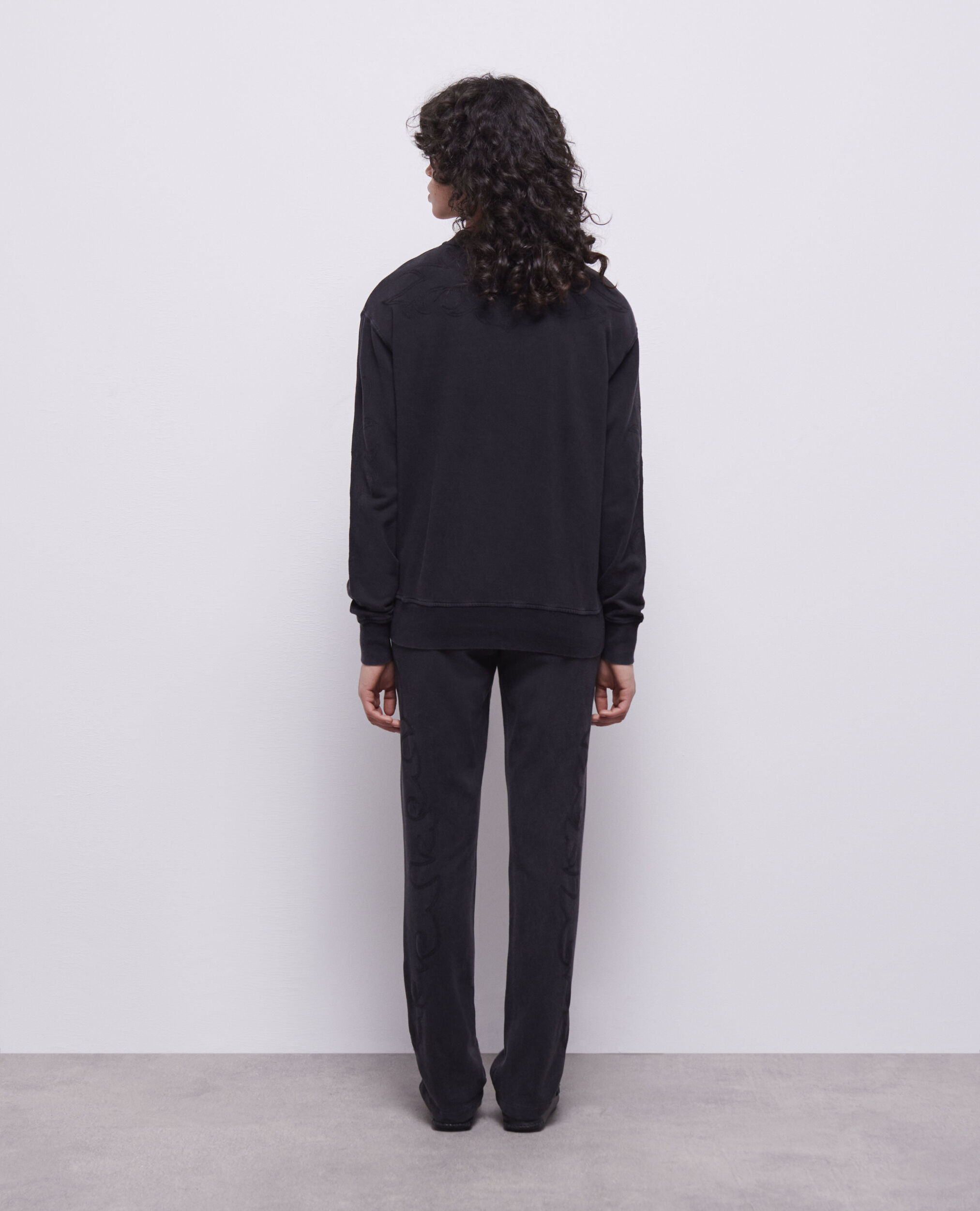 Sweatshirt noir avec broderie Western