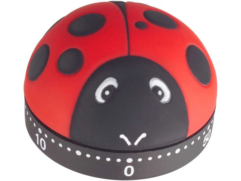 TFA Dostmann Küchentimer Marienkäfer Rot/Schwarz Timer für die Küche in Marienkäfer Design