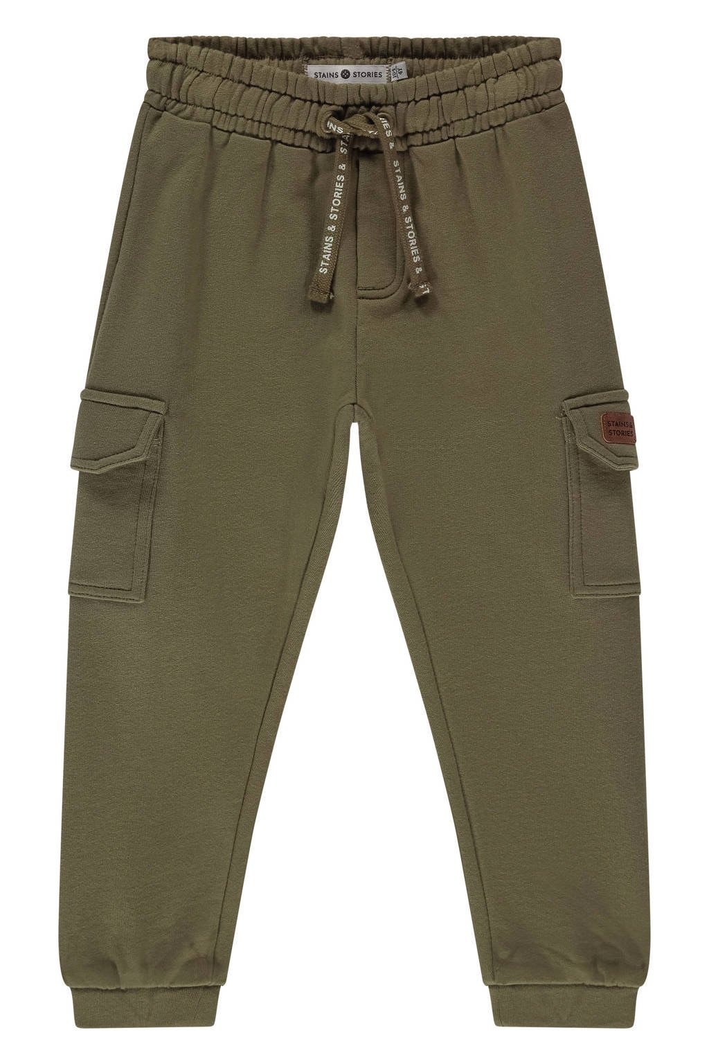 Stains&Stories regular casual broek groen