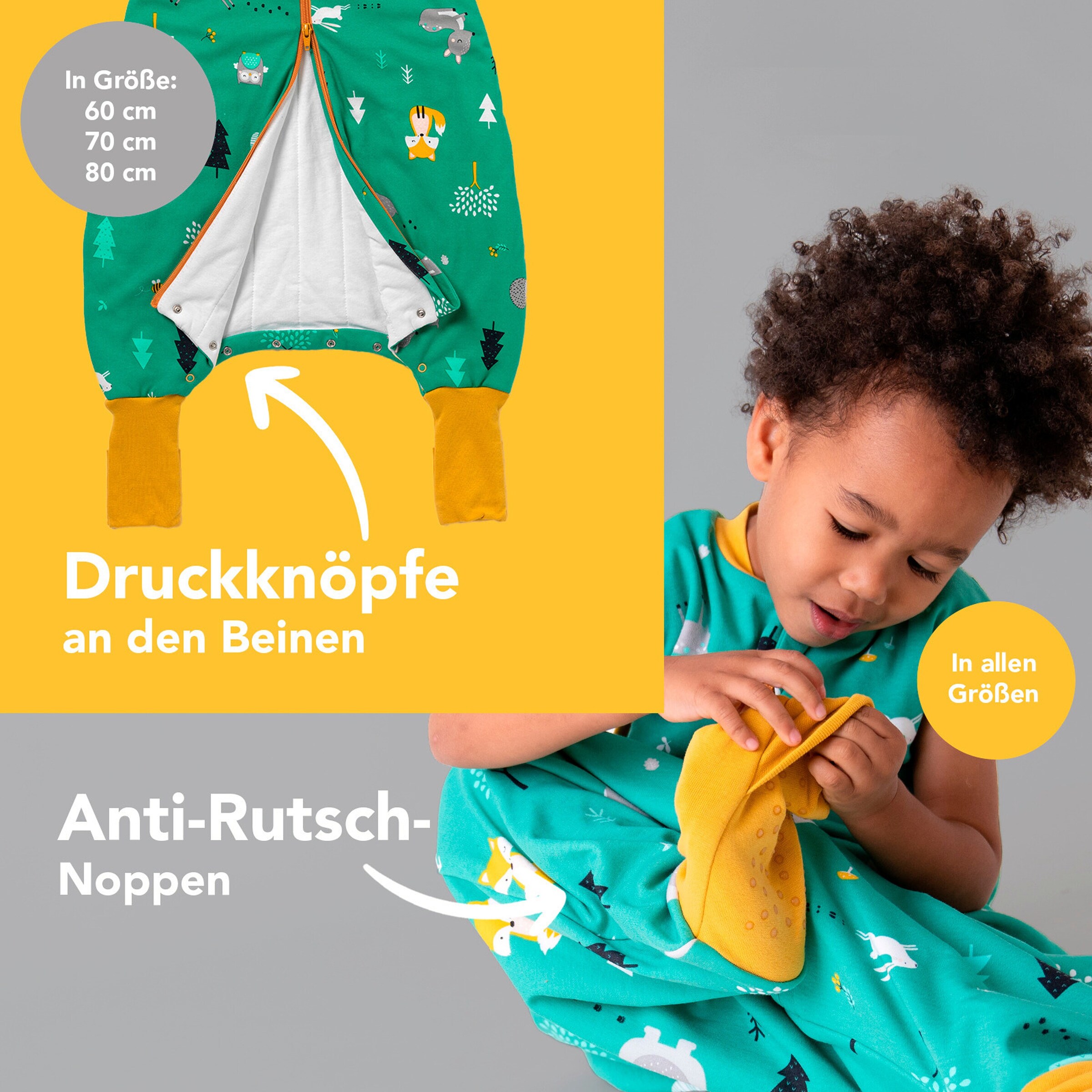 schlummersack Schlafsack mit Füßen 3.5 Tog Waldtiere