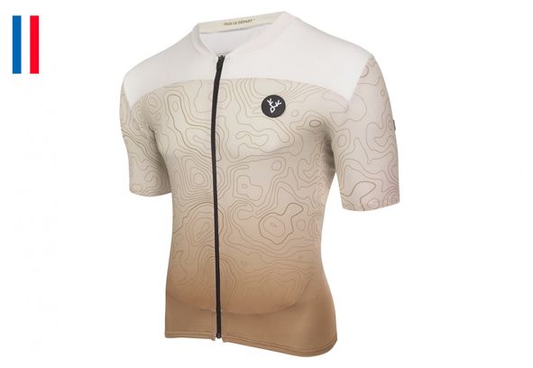 Maillot Manches Courtes LeBram Grand Ballon Beige Sable Coupe Ajustée