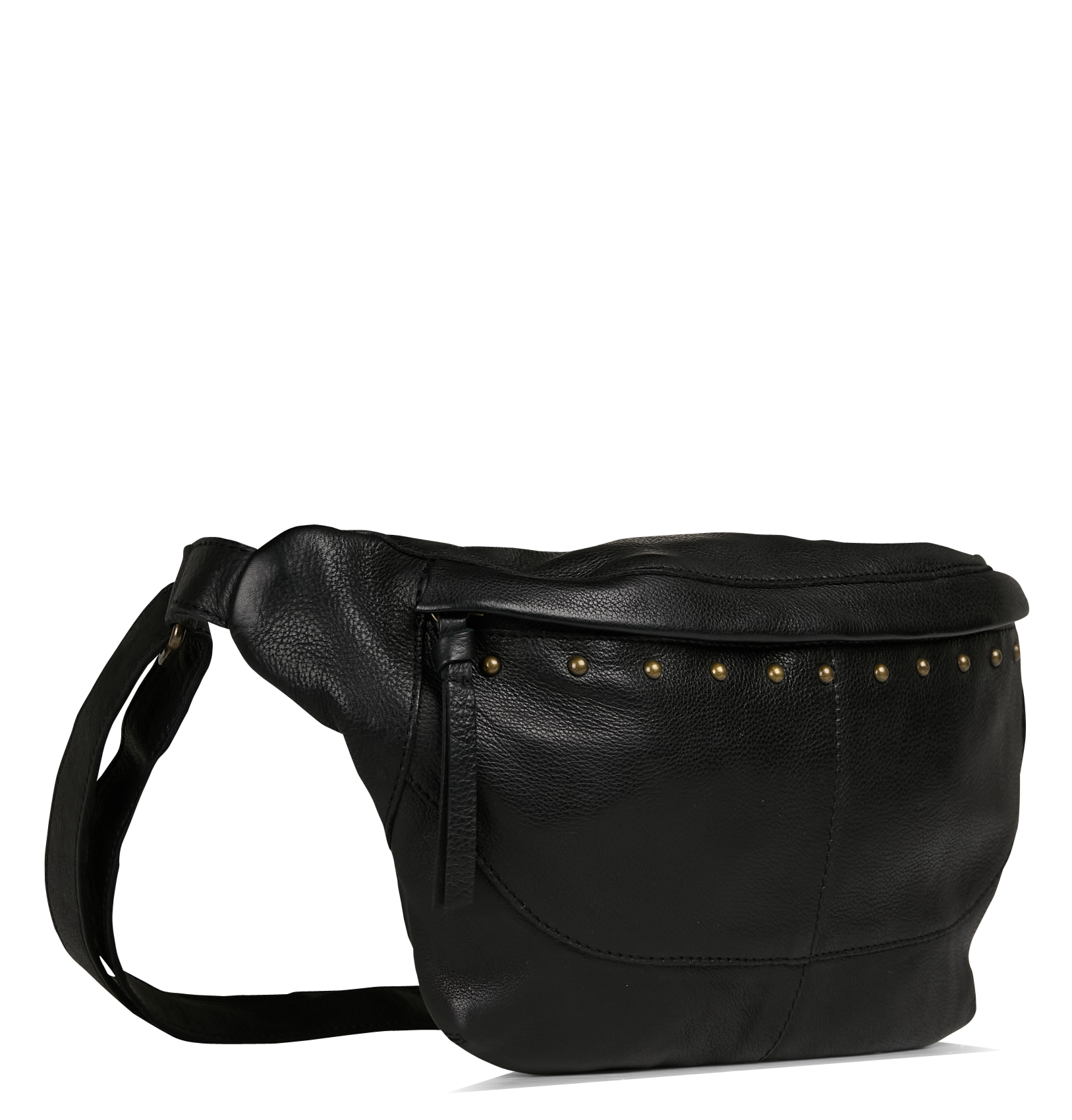 DAINO - Sac banane en cuir | Noir