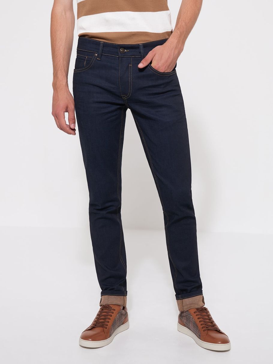 Jean slim en coton élasthane brut