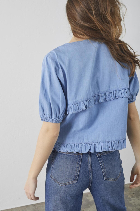 SisterS point blauwe dames blouse