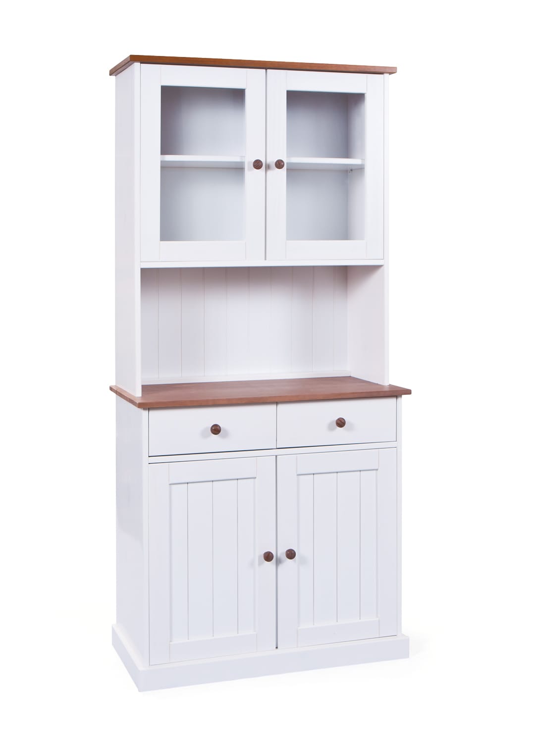 Inter Link FSC Buffet Buffetschrank Westerland - Kiefer Massivholz - 4 Türen, 2 Schubladen - Weiss, Sepia lackiert
