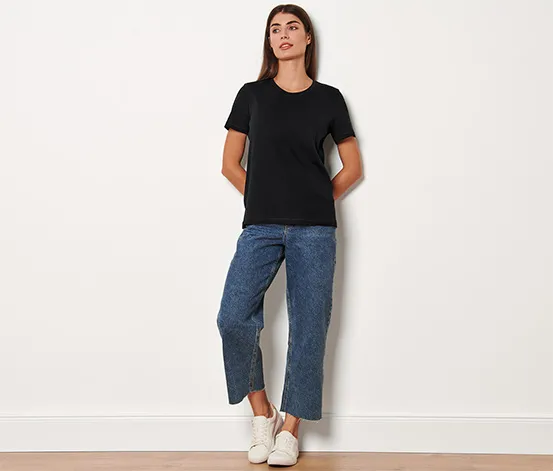 Basic T-Shirt, cremefarben