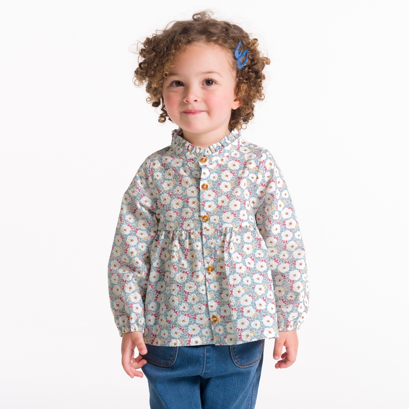 Blouse fleurie en seersucker bébé fille