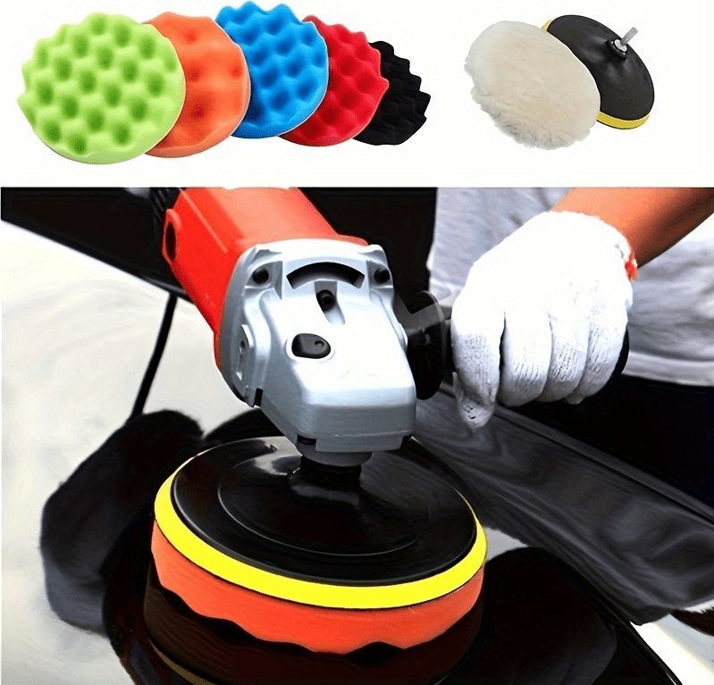 3/4/5 Inch Autopolishend Schijf 8 Stuks/set Zelfklevende Polishing Waxing Sponge Wolwiel Polishing Pad Voor Autopolisher Booradapter