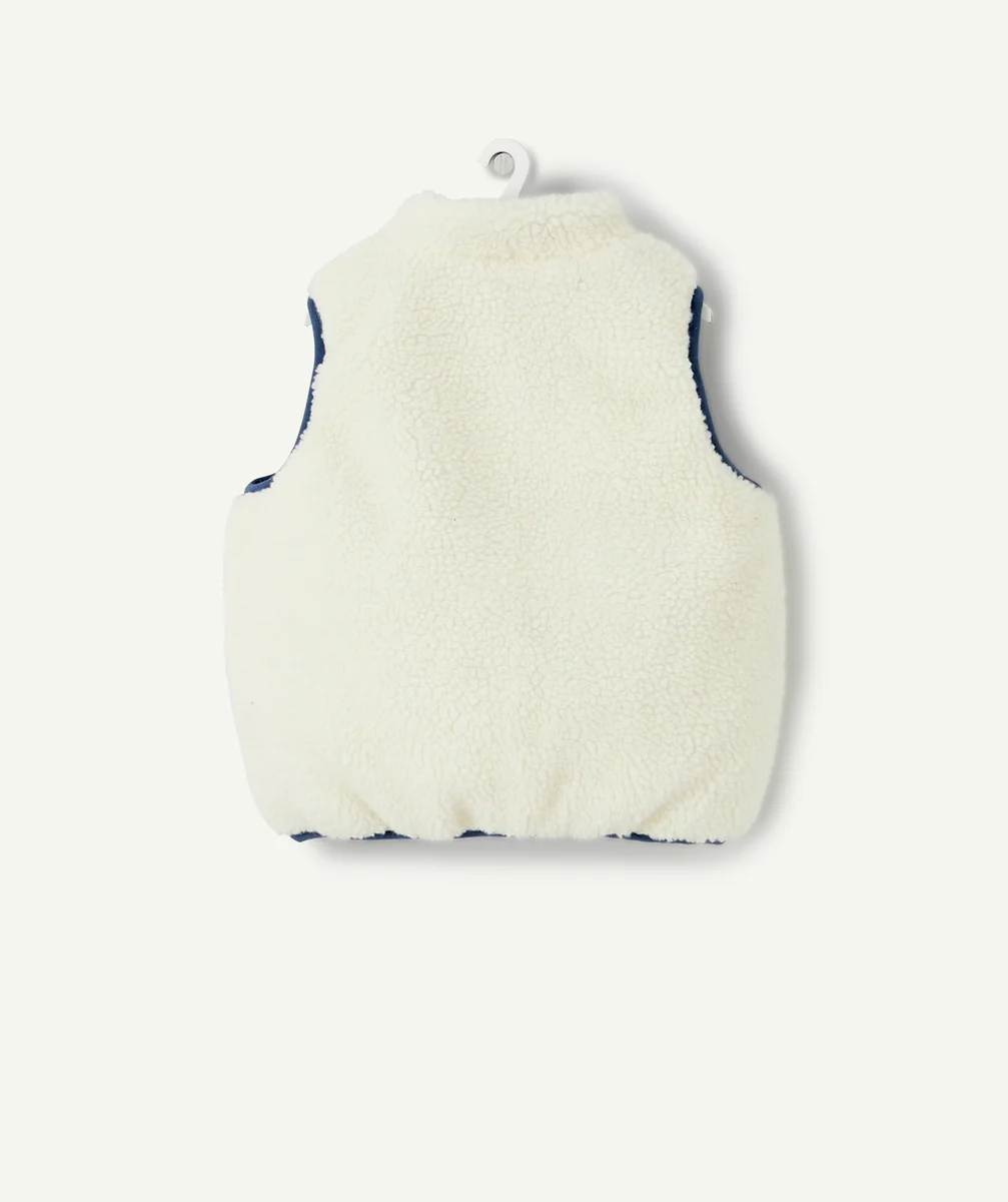 DOUDOUNE BÉBÉ GARÇON EN REMBOURRAGE RECYCLÉ BLEUE ET SHERPA