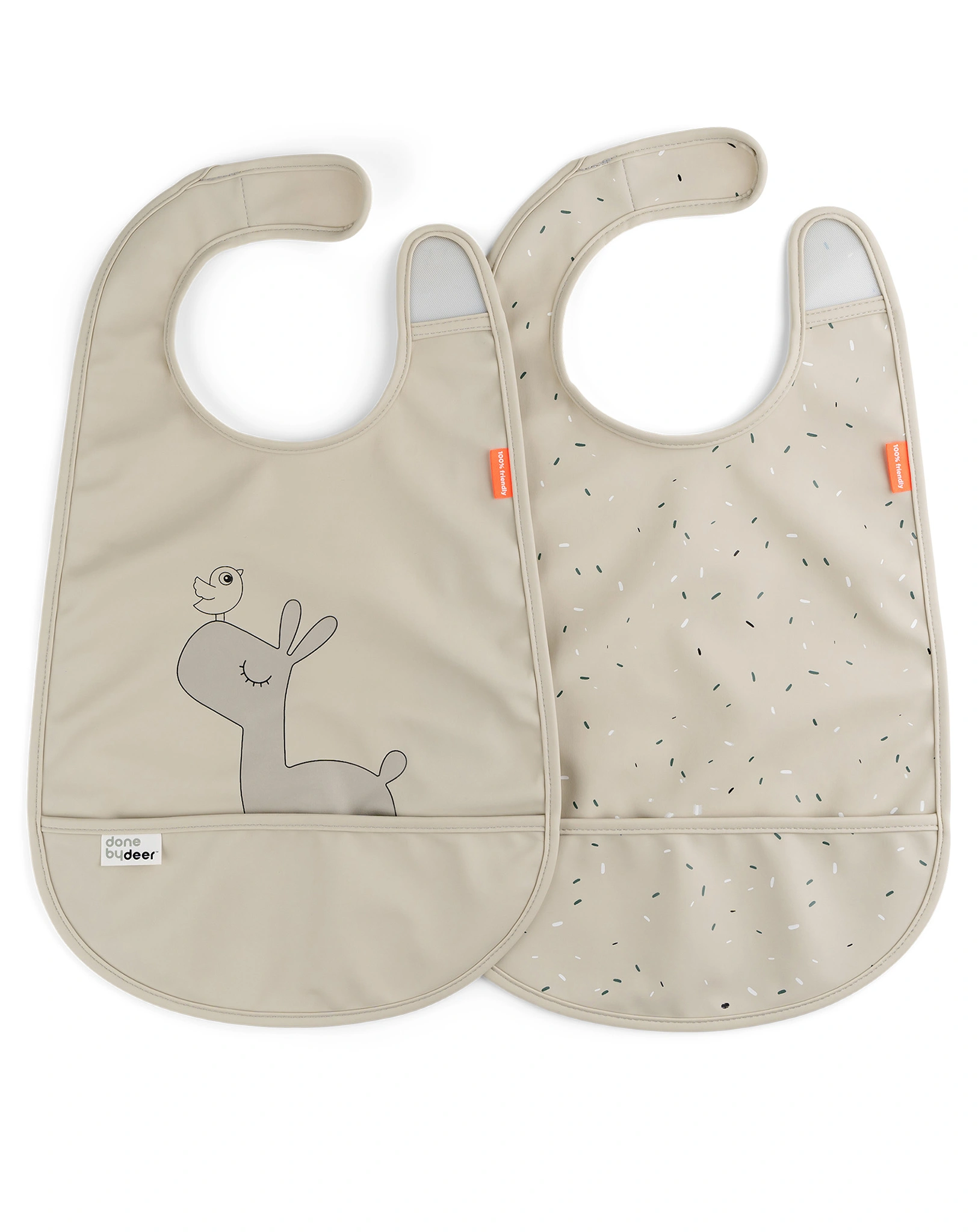 Klett-Lätzchen LALEE 2er Pack in sand