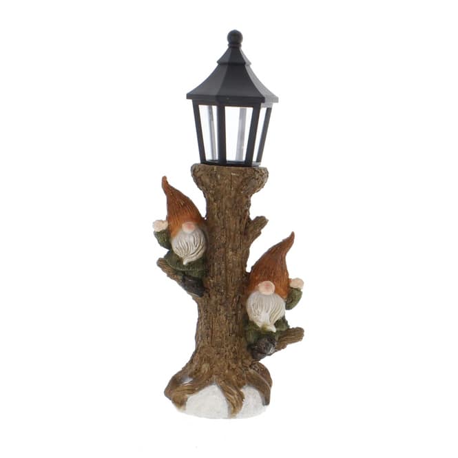 Wichtel mit LED Laterne - aus Polyresin - ca. 11,5 x 8 x 27 cm