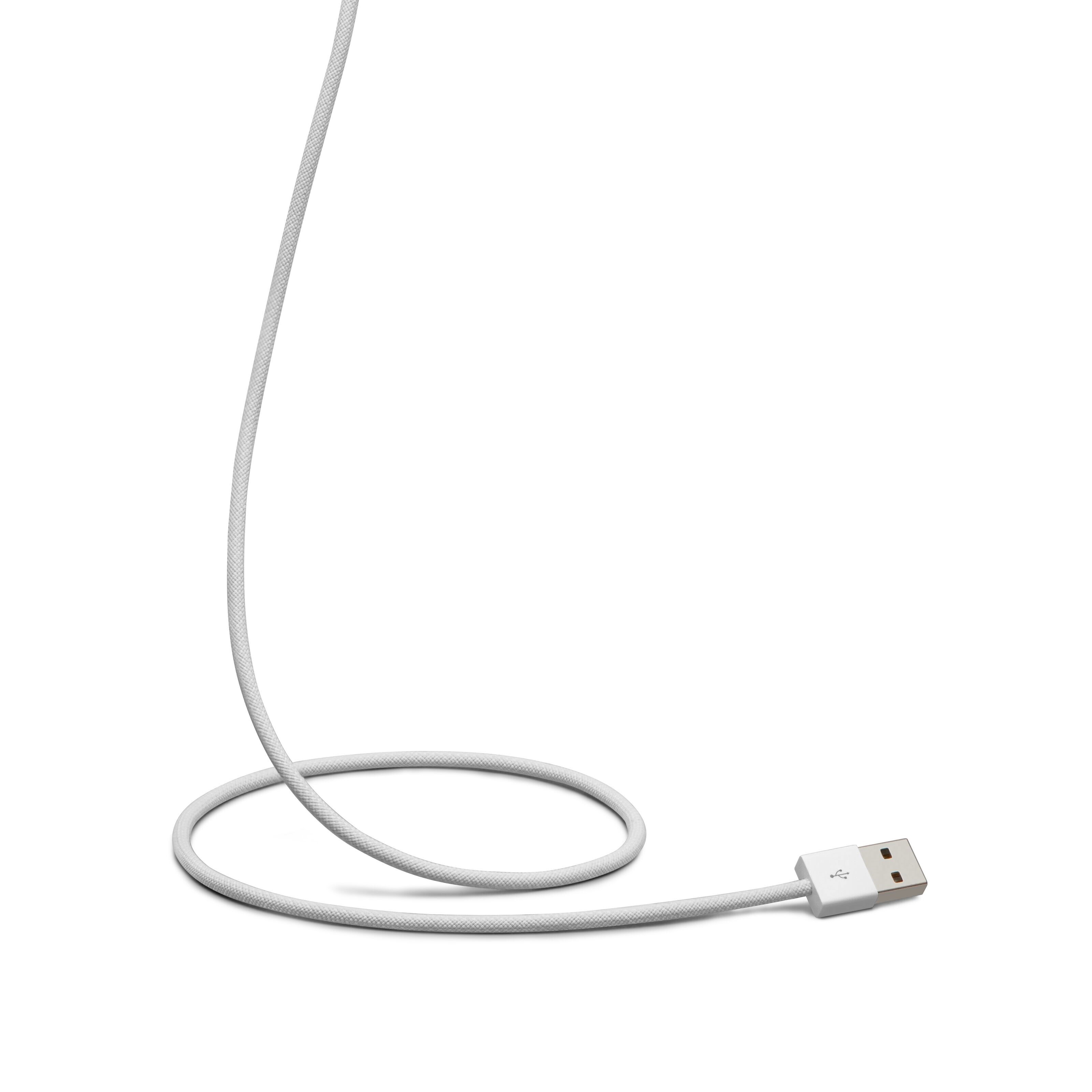 Linocell Flettet USB-A- til Lightning-kabel Hvit 0,5