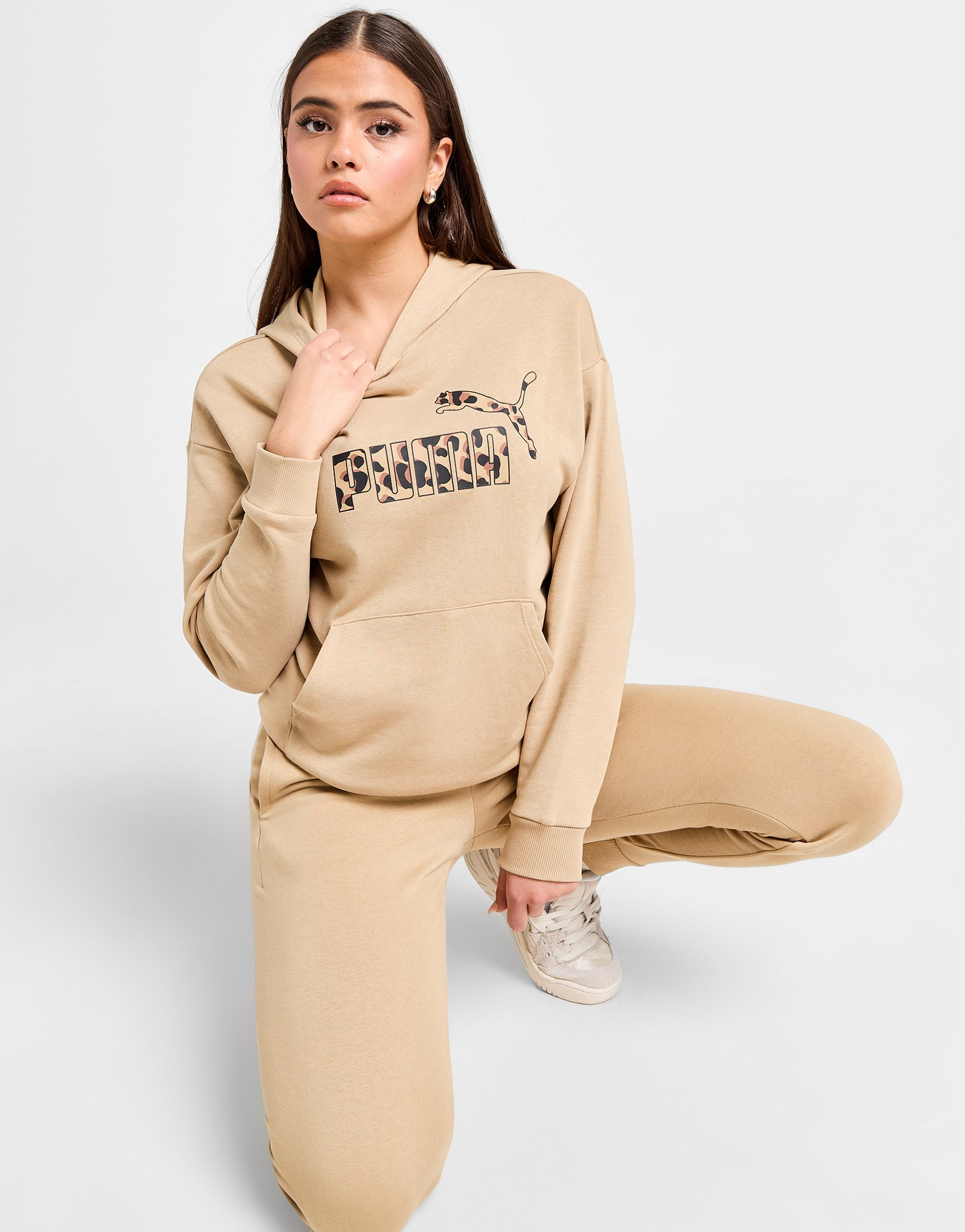 Puma Sweat à Capuche Essential Léopard Femme