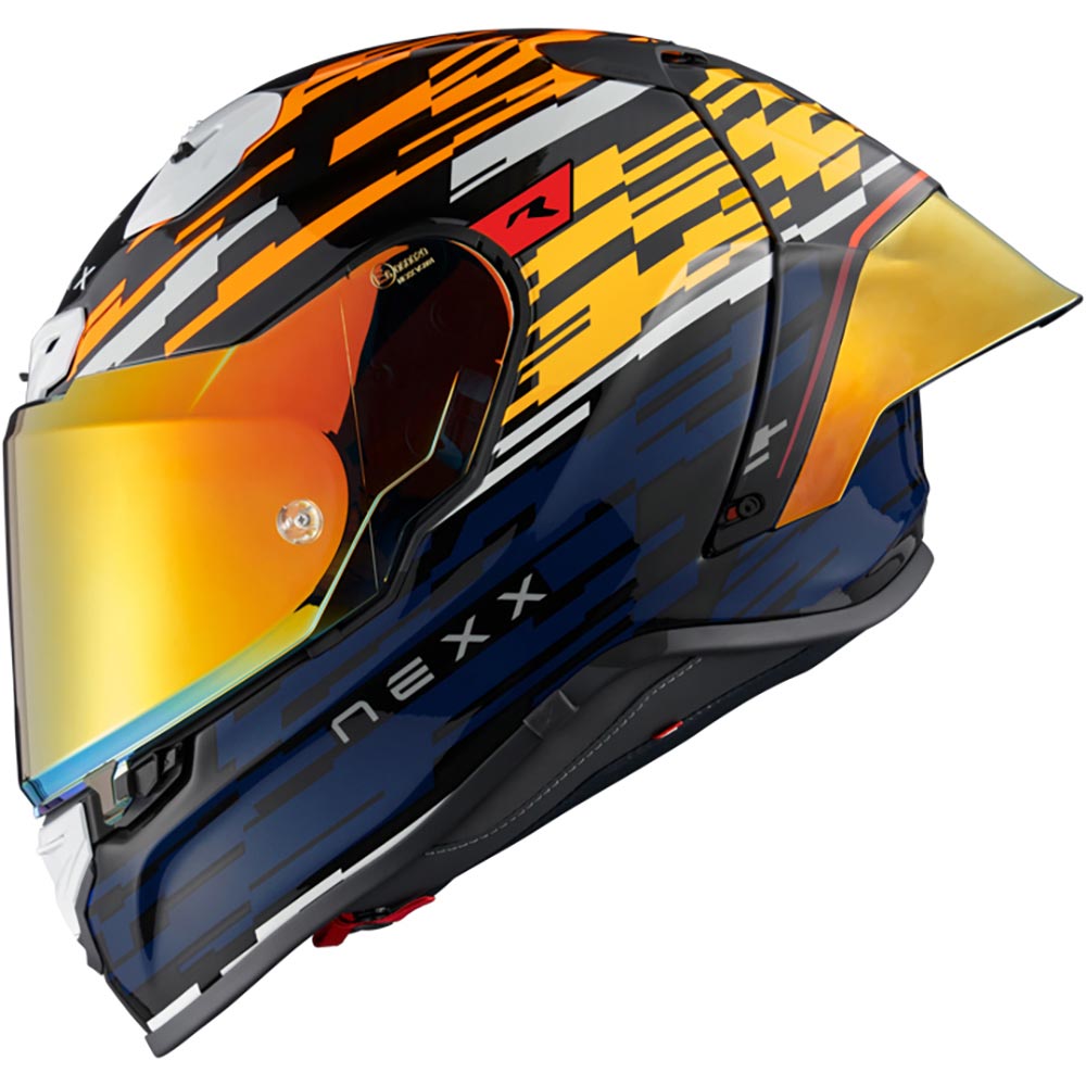 Nexx - Casque X.R3R Glitch Racer Orange / Bleu / Blanc