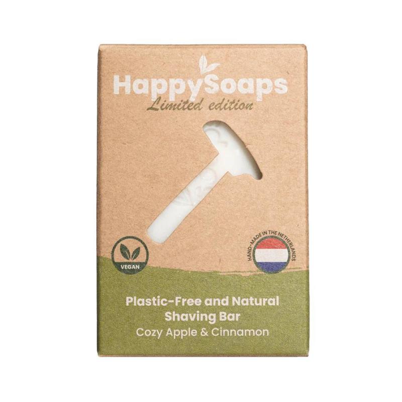 HappySoaps Shaving Bar Limited Edition Apple & Spicy Cinnamon 1 Stuk