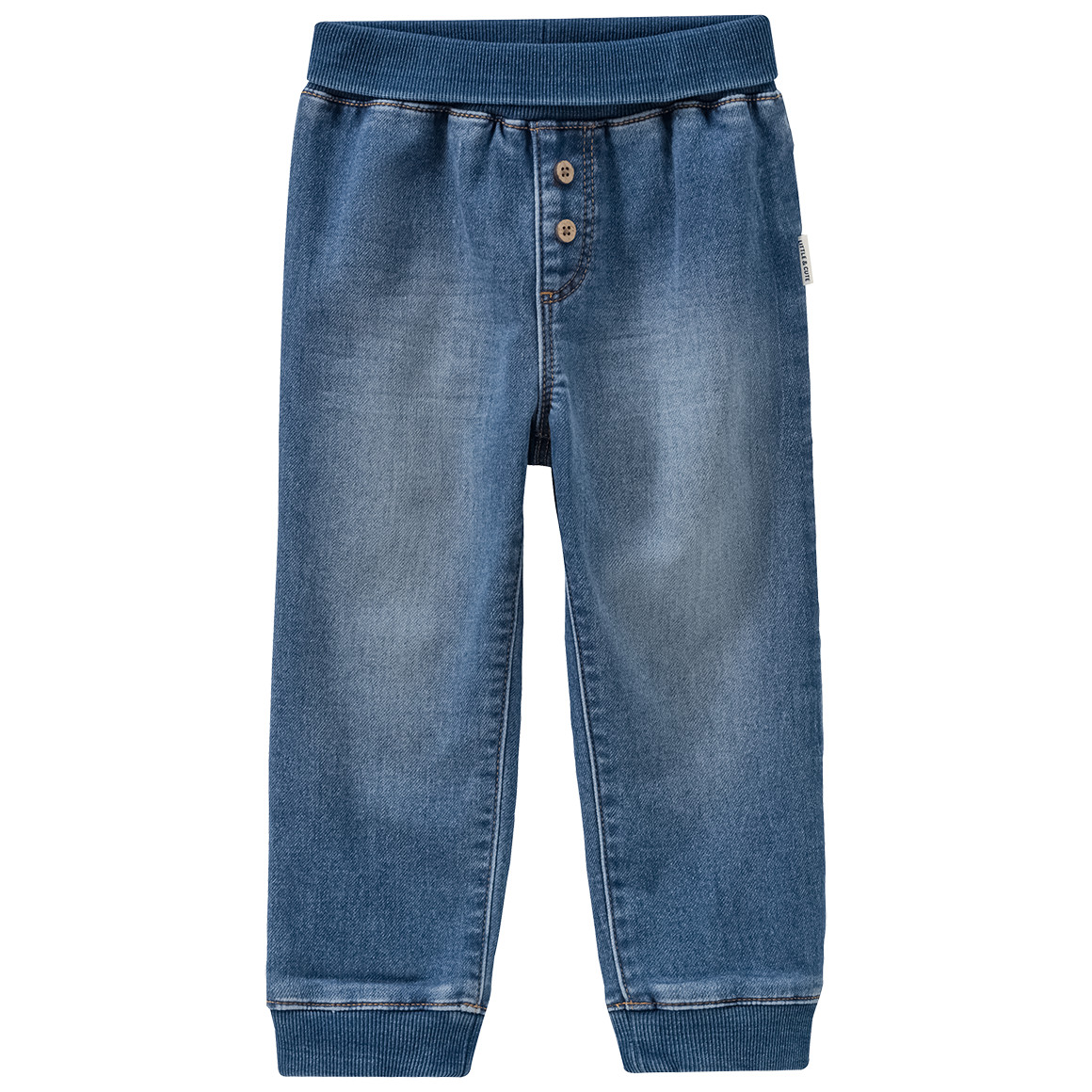 Baby Pull-on-Jeans mit Rippbund blau