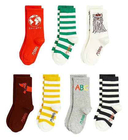 Mini Rodini Strømper - 7-pak - Society - Multi