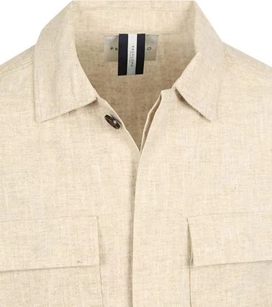 Profuomo Overshirt Linnen Blend Beige PPWF10040A-F kopen