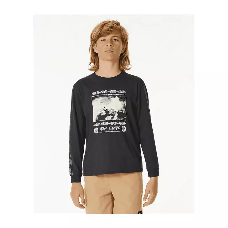 Teeshirt junior RIPCURL Pure Surf Ls Tee -Boy Washed Black