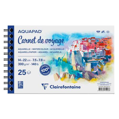 Clairefontaine AQUAPAD® Carnet de Voyage, spiralgebundenes Skizzenbuch