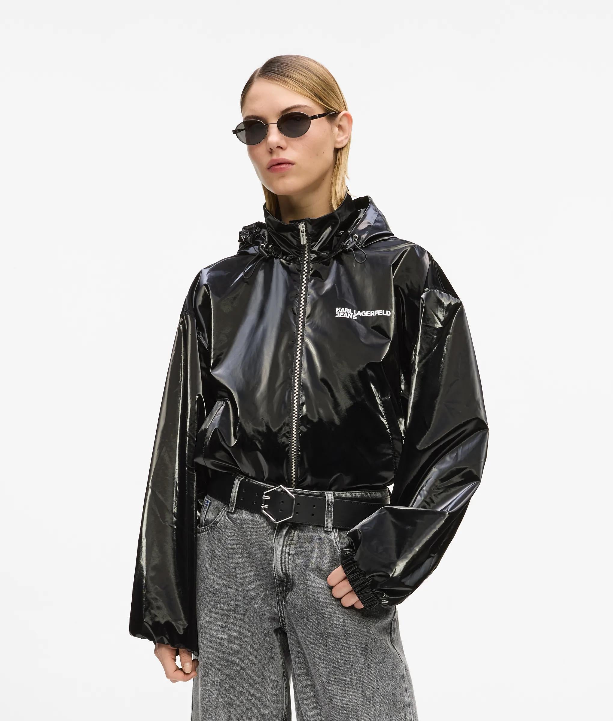 Glanzende capuchon jacket