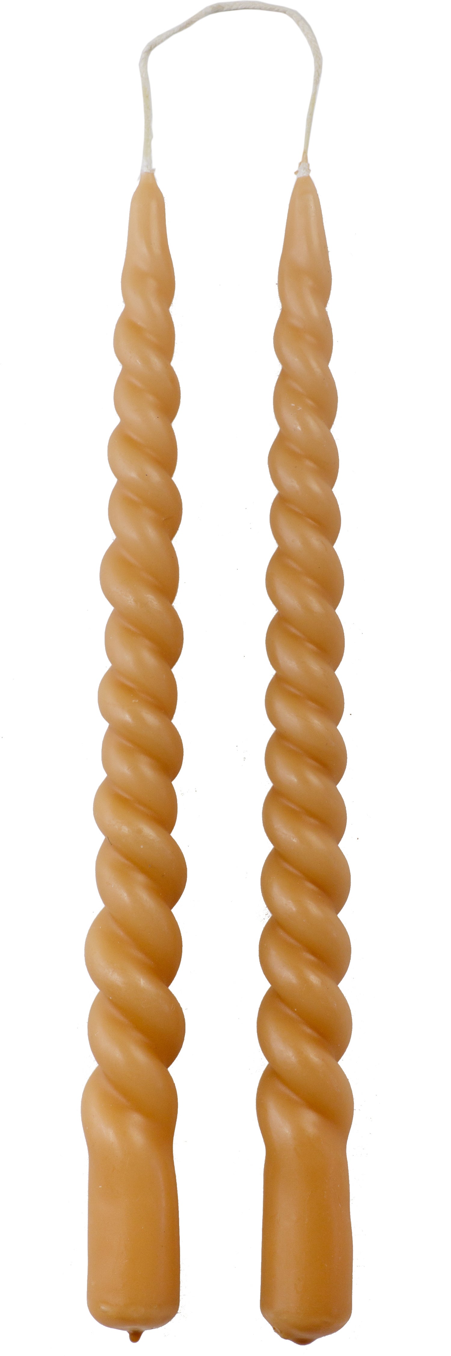 Rustik Lys dinerkaars Swirl oranje 8,5 uur 2 stuks