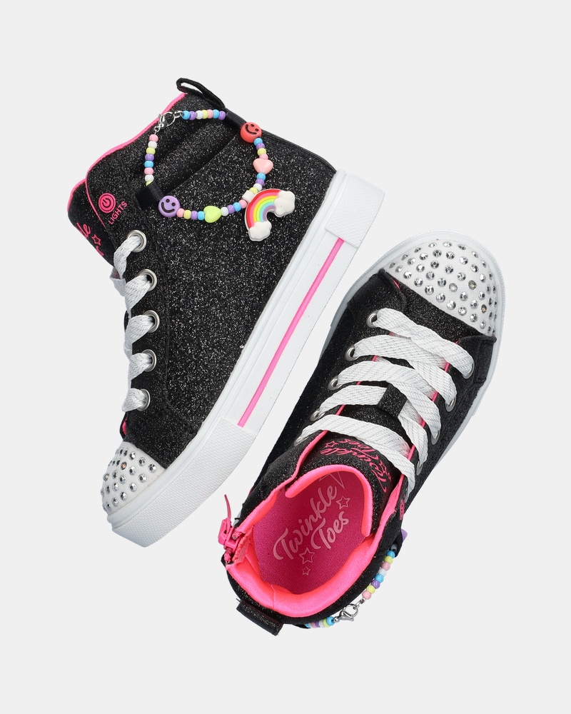Skechers S-Lights Twinkle Charms Bestie Hoge sneakers  - zwart