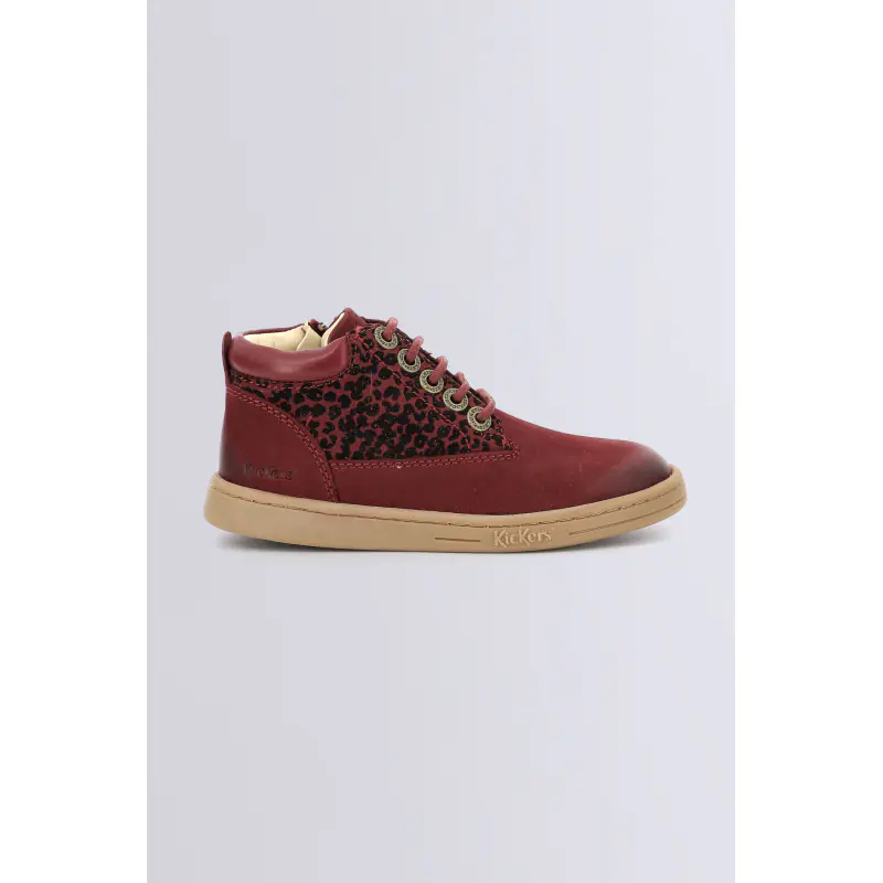 TACKLAND BORDEAUX LEOPARD (24-36) BOTTINES Cuir Fille