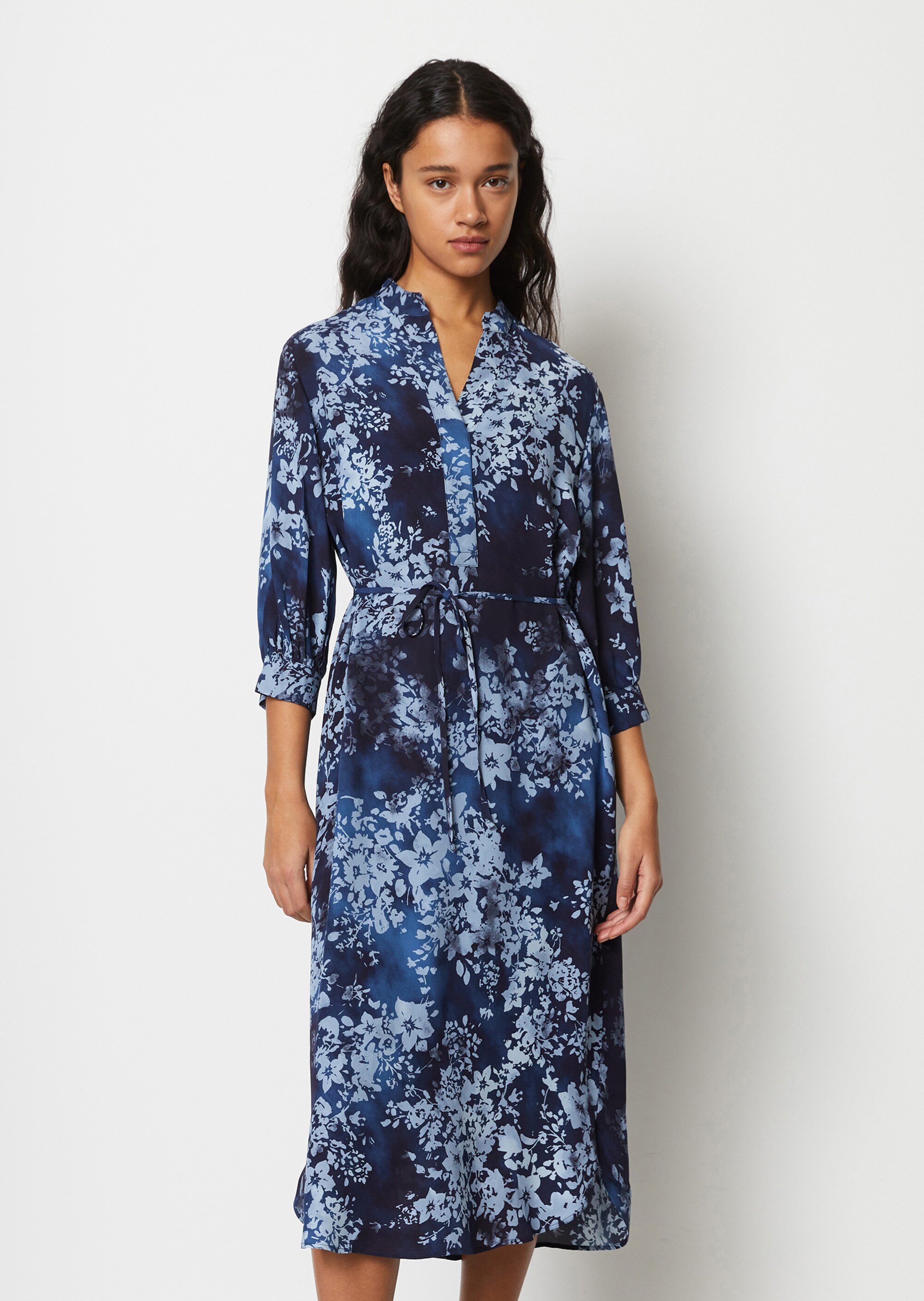 Print-Kleid straightaus Cupro-Viskose-Mix