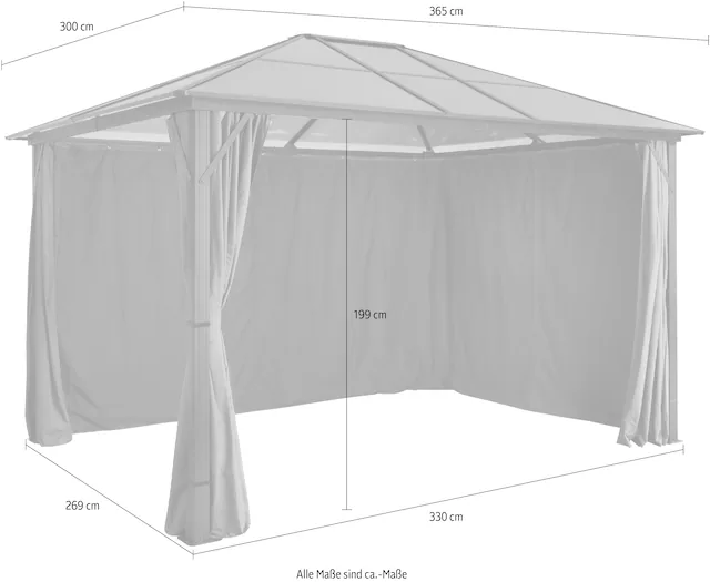 KONIFERA Pavillon »Aruba 2.0« Gestell aus Aluminium, Dach aus Polycarbonat-Stegplatten
