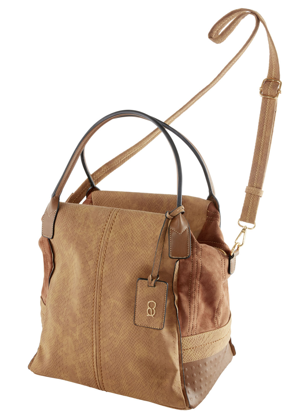 Collezione Alessandro Tasche aus teilweise reptilgeprägtem Veloursmaterial