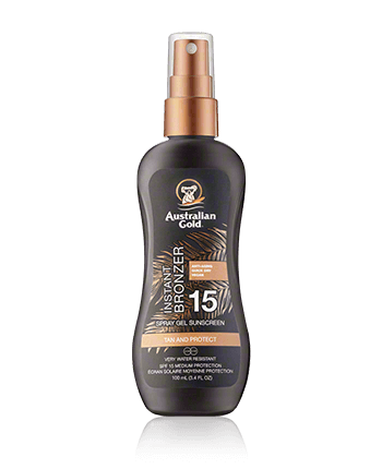 Australian Gold Instant Bronzer Spray Gel Sunscreen SPF 15 100ml