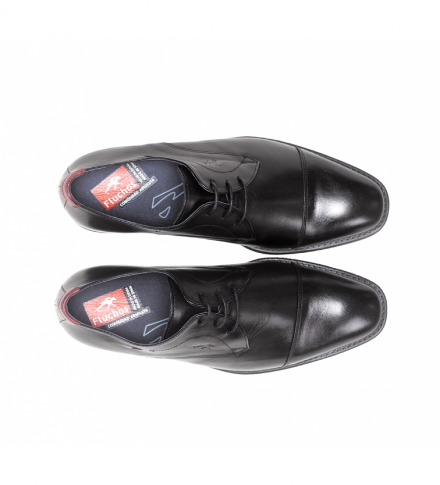 Sapatos Fluchos Luke F1055 em couro preto