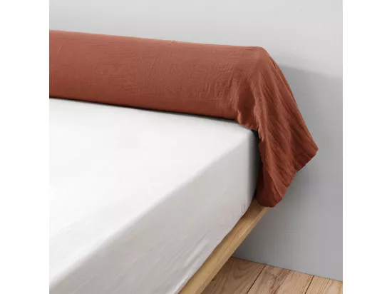 OUREA - Taie de Traversin 85x185cm Gaze de Coton Terracotta