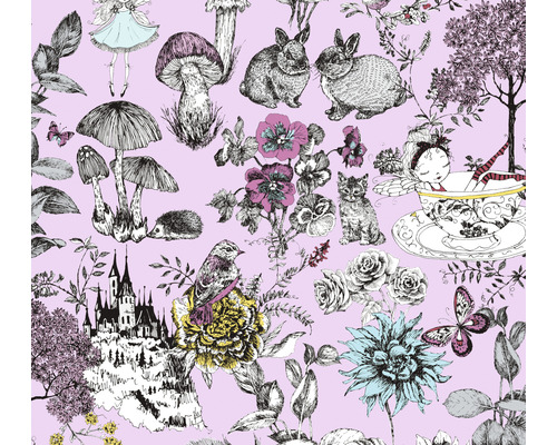 Vliesbehang 38120-3 Little Love Dieren & Feeën roze
