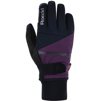 Roeckl Vuno Fahrradhandschuhe Lang Black / Grape Wine