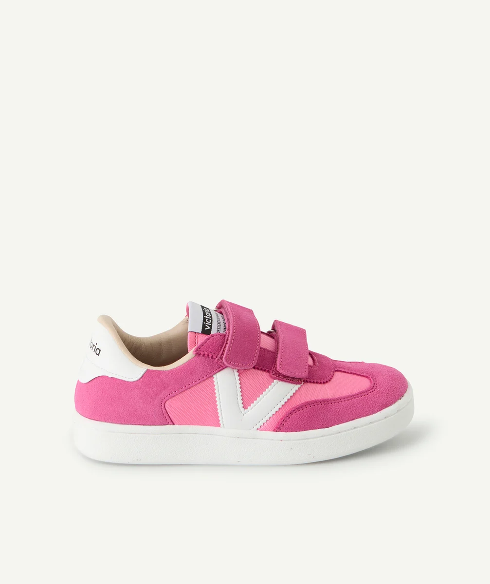 VICTORIABASKETS TIEMPO À SCRATCHS ROSES AVEC LOGO BLANC